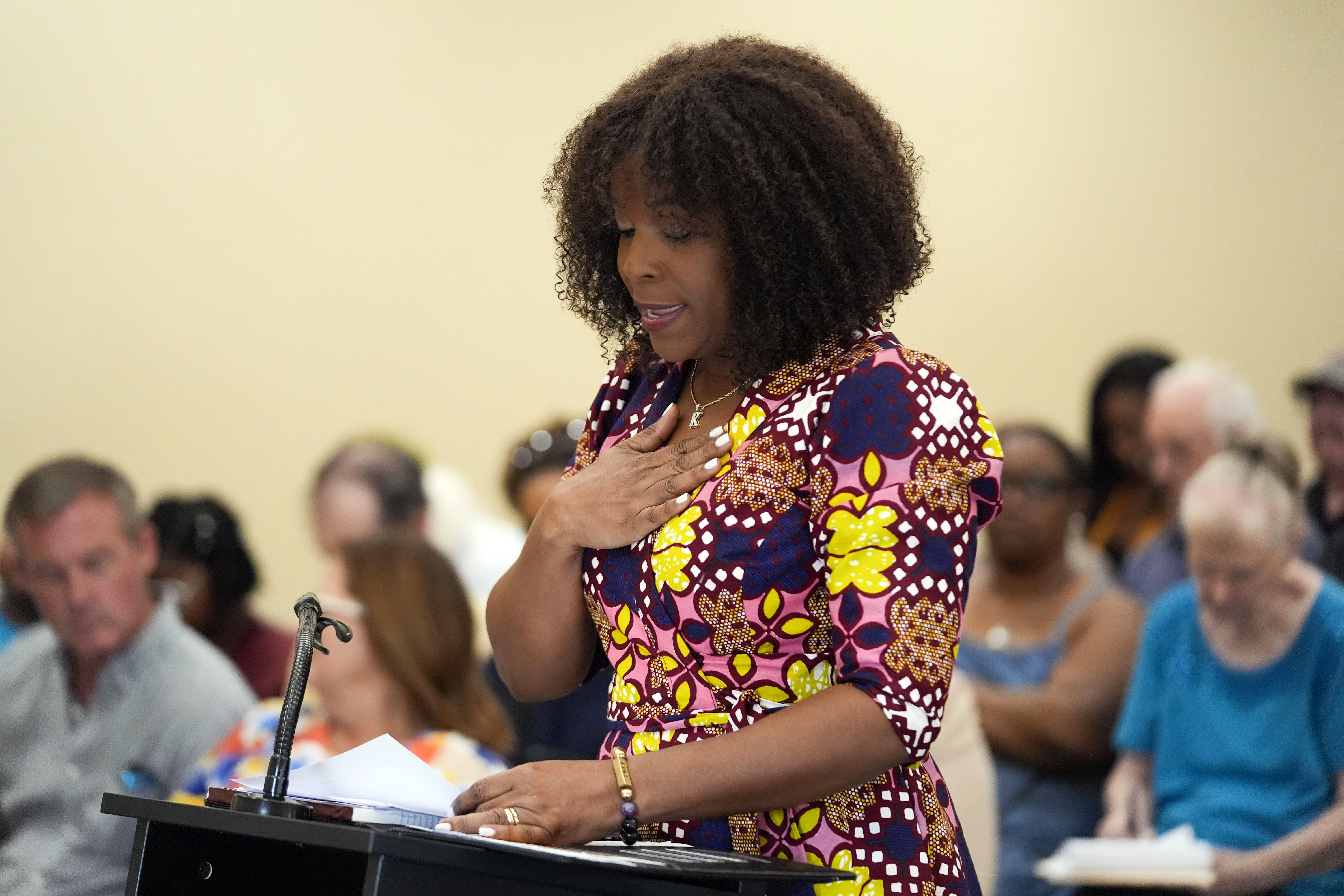 Kimbrelle Kyereh at public hearing